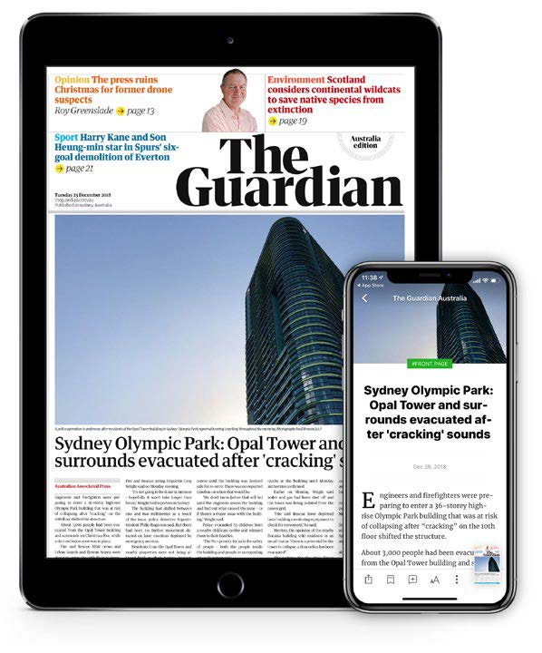 The digital edition of Guardian Australia is filled with The Guardian’s web content.