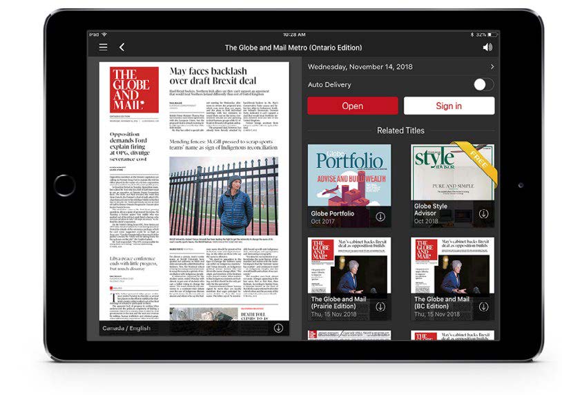 The Globe and Mail digital edition